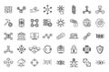 Block chain icons set outline vector. Crypto data