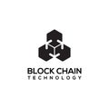 Block chain logo design. Crypto currency mining icon. Bitcoin service Royalty Free Stock Photo
