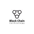 Block chain logo design. Crypto currency mining icon. Bitcoin service Royalty Free Stock Photo