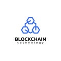 Block chain logo design. Crypto currency mining icon. Bitcoin service Royalty Free Stock Photo