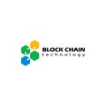 Block chain logo design. Crypto currency mining icon. Bitcoin service Royalty Free Stock Photo