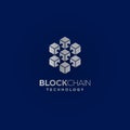 Block chain technology logo design. Digital crypto currency mining icon. Bitcoin service Royalty Free Stock Photo