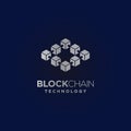 Block chain technology logo design. Digital crypto currency mining icon. Bitcoin service Royalty Free Stock Photo