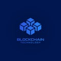 Block chain technology logo design. Digital crypto currency mining icon. Bitcoin service Royalty Free Stock Photo