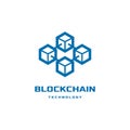 Block chain technology logo design. Digital crypto currency mining icon. Bitcoin service Royalty Free Stock Photo