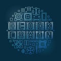 Block Chain vector blue line circular illustration or banner Royalty Free Stock Photo