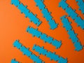 Block chains, a metaphor of the blockchain illustrated with chains of assembled puzzles.