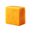 Block of cheddar cheese food on transparent background AI Generated Royalty Free Stock Photo