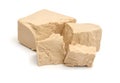 A block of compressed fresh yeast .