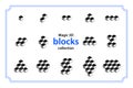 3D blocks cubes combinations collection