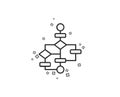 Block diagram line icon. Path scheme sign. Vector Royalty Free Stock Photo