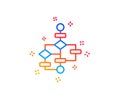 Block diagram line icon. Path scheme sign. Vector Royalty Free Stock Photo