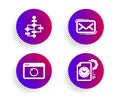 Block diagram, Messenger mail and Recovery internet icons set. Project deadline sign. Vector Royalty Free Stock Photo