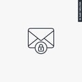 Block email, linear style sign for mobile concept and web design