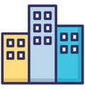 Block of flats, building Isolated Vector Icon which can be easily edit or modified. Royalty Free Stock Photo