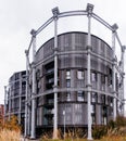 block of flats, built inside disused historic Victorian gas holder in King\'s Cross