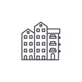 Block of flats linear icon concept. Block of flats line vector sign, symbol, illustration.