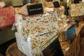 Block of nougat with almonds and honey at a shop in Saint Paul de Vence, France