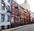 Block of historic apartment buildings on Gay Street in the West Village neighborhood of New York City Royalty Free Stock Photo