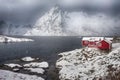 Block of Houses of Hamnoy Village at Lofoten Islands.