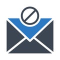 Block message glyph flat vector icon