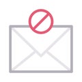 Block message thin color line vector icon