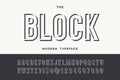 Block modern typeface. Alphabet modern typography sans serif