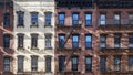 Block of old apartment buildings in the Upper East Side neighborhood of Manhattan New York City Royalty Free Stock Photo