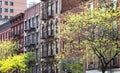 Block of old historic buildings along 3rd Avenue in New York City Royalty Free Stock Photo