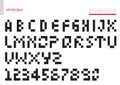 Block Pixel Retro Game QR Code Alphabet Letter Set Simple Font Vector Design Template For Identity Streamer And Application Royalty Free Stock Photo