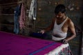 Block printing Sari fabric in Jaipur, India