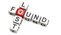 Block puzzle with lost and found word isolated Royalty Free Stock Photo