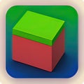 Block Puzzle Software App Icon. Generative AI. Royalty Free Stock Photo