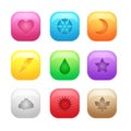 Block puzzle square for seasun colorful match 3 button style candy. Royalty Free Stock Photo