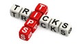 Block puzzle with tips and tricks word isolated Royalty Free Stock Photo