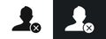 Block User Icon linear graphics set vector in black Royalty Free Stock Photo