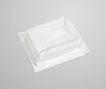 Block of white vacuum soft wrap box package on gray background Royalty Free Stock Photo