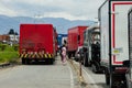 Protest by truckers Royalty Free Stock Photo