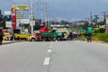 Protest by truckers Royalty Free Stock Photo