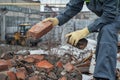 Blockages of broken bricks Royalty Free Stock Photo