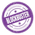 BLOCKBUSTER text on violet indigo round grungy stamp