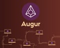 Blockchain augur cryptocurrency circuit background