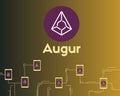 Blockchain augur cryptocurrency circuit background