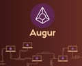 Blockchain augur cryptocurrency circuit background