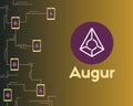 Blockchain augur cryptocurrency circuit background