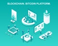 Blockchain Bitcoin Platform Vector Illustration