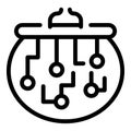 Blockchain block icon, outline style