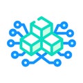 blockchain blocks color icon vector illustration line Royalty Free Stock Photo