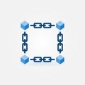 Blockchain blue vector modern icon or element