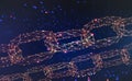 Blockchain. Chain of information blocks in cyberspace